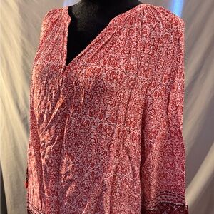 Red Paisley Women's Blouse